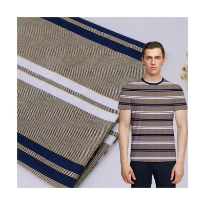 Китай Cotton Sustainable Chinese Automobile Striped Single Yarn Textile Jersey Knitted Apparel Material Jersey Fabric продается