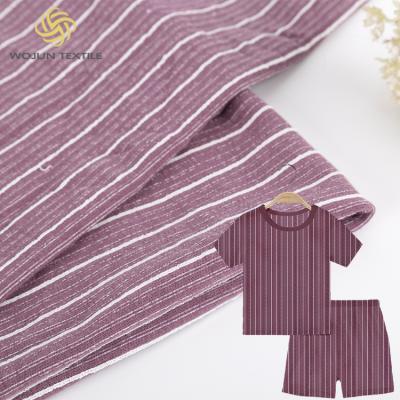 China New collection of stretch striped knitted fabric cotton baby clothes fabric vertical stripes solid fabric for sale