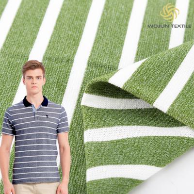 China Breathable 165gsm Apparel Fabric Jacquard Fabric Striped Shirt Jacquard Jersey Fabric For Cloth for sale