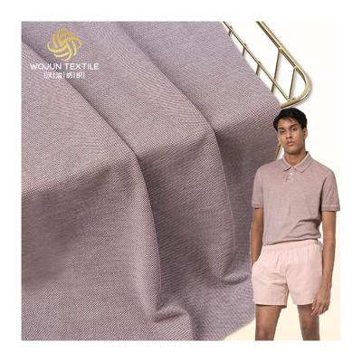 China Breathable 32s Knitted Viscous Pique Fabric Cotton Polyester Garment Material Polo Fabric for sale