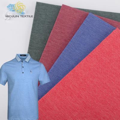 China Thread Dyed Solid Color Polo Material Spandex Polo Shirts Fabric Collared Shirts Stretch Pique Fabric for sale