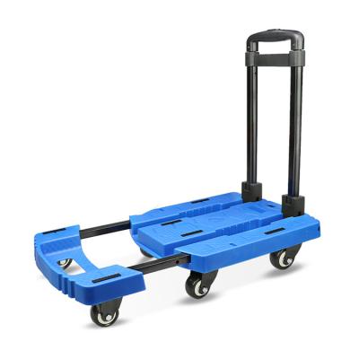 China Collapsible Folding Luggage Cart Portable Hand Truck And Cart With 6 Wheels For Luggage Shopping for sale