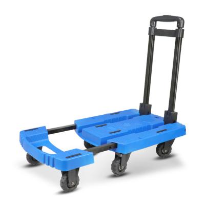 China Easy Folding Portable Hand Trolley Small Folding Extentool Grocery Cart Foldable Platform Trolley for sale