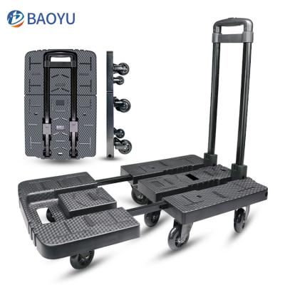 China Household Easy Folding Folding Hand Luggage Trolley Portable Trolley For Daily Use Mobile Travel Trailer Luggage Cart for sale