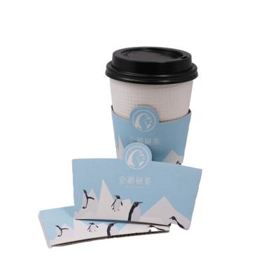 China Recyclable Disposable 8oz-16oz Custom Printed Hot Paper Coffee Cup Sleeve For Paper Cup for sale