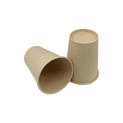 China 2021 disposables new! Environmental Friendly Biodegradable Single Wall Bamboo Fiber Coffee Paper Cup For Hot Drinks for sale