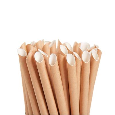 China Low MOQ 230*12mm Eco Biodegradable Single Biodegradable Paper Drinking Straw Coffee Stir For Party Decoration for sale