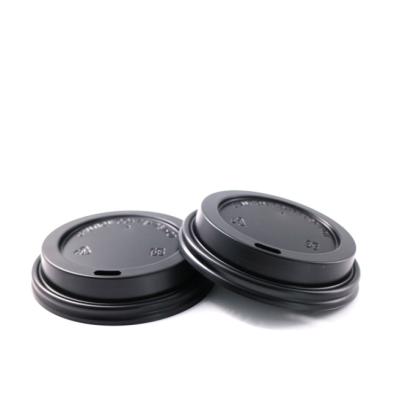 China 2020 Customized Disposable Coffee Black Cover PS/PP Disposable Takeaway Lid For Paper Cup for sale