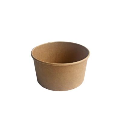 China 1000ml Disposable China Factory Packaging Custom Disposable Soup&Salad Wrapping Paper Bowl With PET Lid for sale