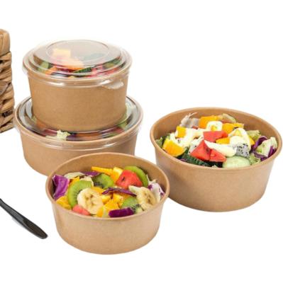 China Disposable Biodegradable Deli Kraft Soup Salad White Paper Bowl for sale