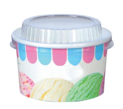 China Disposable Chinese Cheap Biodegradable Double Layers PE /PLA Factory Ice Cream Liner Paper Cups With Lid for sale