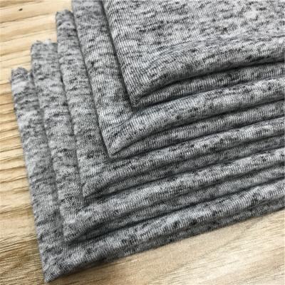 China Organic Eco Friendly Polyester Blend Fabric Light Heather Gray Jersey Knit T-shirt Canvas Fabric for sale