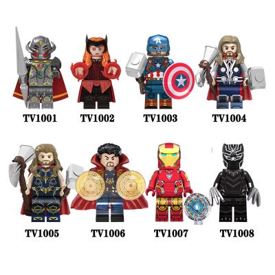 China Eco-friendly Material TV6201 Blacken Ultron 6 Doctor Stranger Mini Building Block Figures Children Infinite Gems Panther Collectible Educational Toys for sale