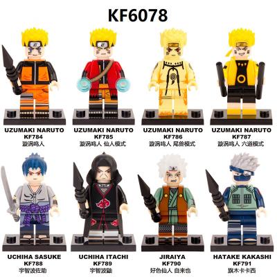 China Anime KF6078 Bricks Uzumaki Hatake Kakashi Action Mini Building Block Figures Smart Material Eco-friendly Japanese Toys for sale