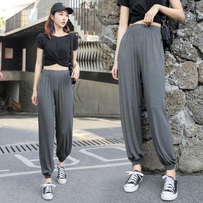 China Sustainable Modal wide leg pants for women 2022 summer thin fall anti mosquito sports dance high waist loose baggy knickerbockers for sale