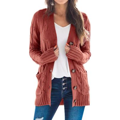 China Other Customized Amazon Autumn and Winter Women's Wear Europe and America Casual Cardigan Coat Solid New Knitwear for sale