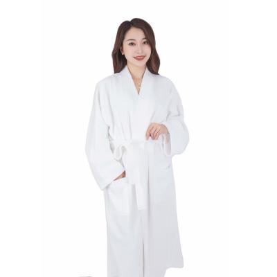 China Breathable Luxury White Bathrobe Support Custom Size And Color Farmhouse Hotel Unisex 100% Cotton Terry Bathrobe Color With Logo for sale