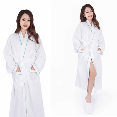 China 100% luxury hotel use hotel bathrobe star waffle cotton bathrobe women's kimono QUICK DRY cotton dressing gown for sale