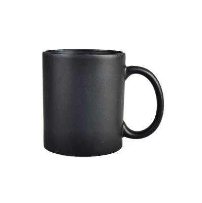 China Stocked Plain 11oz Black Ceramic Mug Custom Printing Coffee Mug for sale