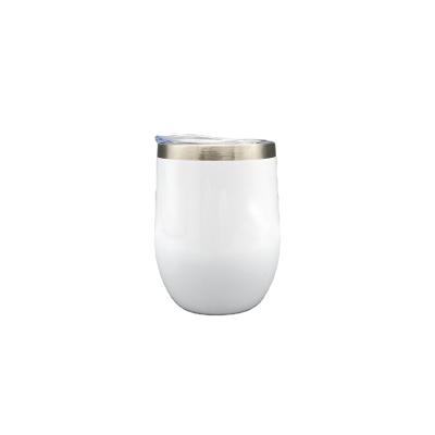 China Modern Double Wall Stain Stainless Steel 12oz Under Wine Tumbler With Lid Insulated Tumbler Sublimation Egg Cup Mug With Lid For Wine for sale