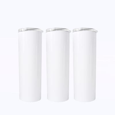 China Stored Double Wall Stainless Steel Water Bottle Blank&White Upright Sublimation Water Bottles WITH STRAW for sale