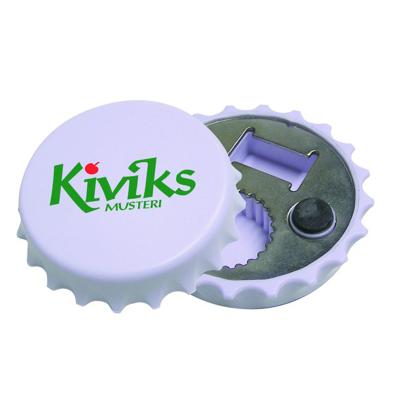 China Eco Friendly Sublimation Blank Button Shape Stocked Printed Custom Bottle Opener for sale