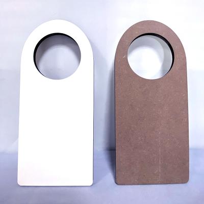 China Viable Customize MDF Hangers Rubber Sublimation Blank Hotel Door Hanger for sale