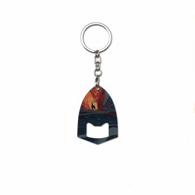 China China Diy Blank Cartoon Processing Series Sublimation Metal Bottle Opener Animal Key Chain for sale