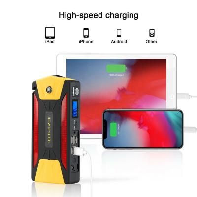 China 4 USB Port Power Tool Emergency Tool Kit Battery Jumper Car Jump Starter 10000mah Portable Power Bank With Compressor for sale