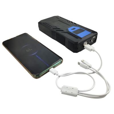 China Easy Booster Convenient Convenient Cable To Starter Emergence Vehicles Tool Kit Portable High Power Bank Battery Jump Starter for sale