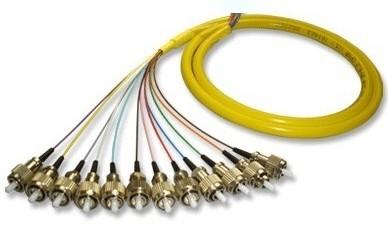 China 12 Cores FC/PC  Fiber Optic Pigtail Single Mode With High Temperature Stability for sale