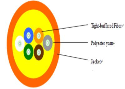 China 6 Fiber Optic Cable Wire Orange Jacket Multimode Distribution Optical Cable OM2 for sale