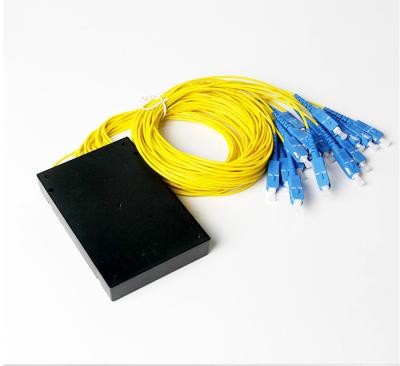 China 1*16 box type UPC Single Mode optical fiber PLC splitter with SC connector for sale