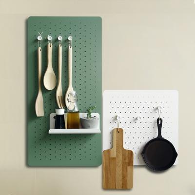 China Kitchen Minimalist Wall Decorative Pegboard Shelving Iron Shelving Metal Wall Rack Shelf for sale