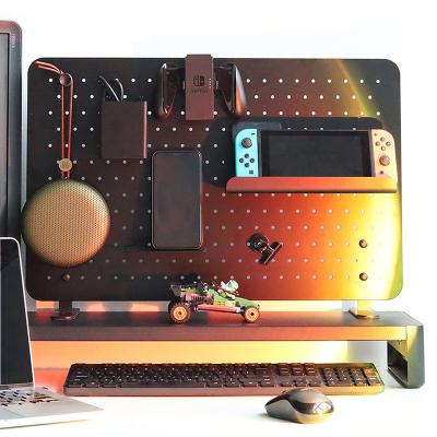 China Metal Home Storage Organizer Desktop Collection Pegboard Headphone Hanger Storage Holders for sale