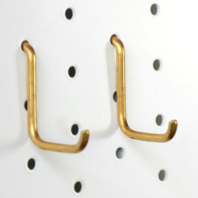 China Behind Doors/On the Walls Wholesale Decorative Single Copper Coat Hanger Office Brass Pegboard Hook for sale