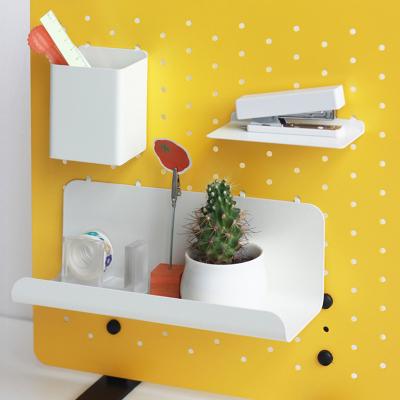 China Office Home Sustainable Wall Mount Metal Peg Board Adjustable Shelf Organizer Pegboard Accessories for sale