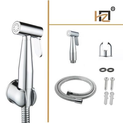 China Modern High Pressure Brass Shattaf Set Hand Held Bidet Kits With Holder And 1.2m Flexible Hose for sale