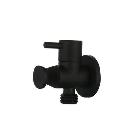 China Modern matte black painted t-valve one in one shattaf brass valve cartridge brass angle valve with shower holder for sale