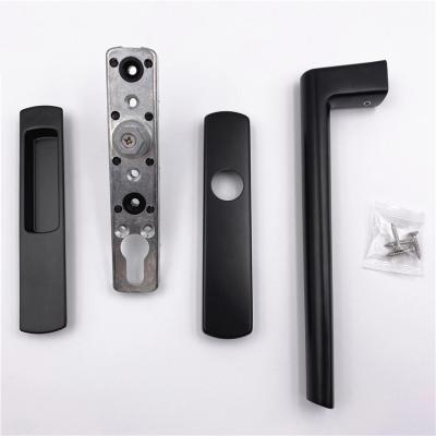 China Manufacturer High Quality Black Door Handle Size Sliding Door Aluminum Lever Lock For Door for sale