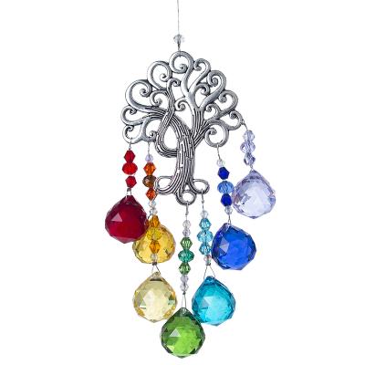 China Minimalist H&D Suncatchers Rainbow Makers Crystal Fantasy Sun Cacther for Window Ornament Chakra Christmas Hanging Decoration, Tree of Life for sale