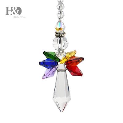 China Minimalist H&D Rainbow Guardian Angel Crystal Suncatcher For Home /Car Decor & Hangings Crystal Glass Ornament (Rainbow) for sale