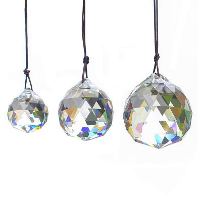 China Minimalist H&D 30/40/50 mm Clear Faceted Lamp 3pcs Crystal Ball Chandelier Prisms Ceiling Lighting Hanging Drop Pendants Wedding Decoration for sale