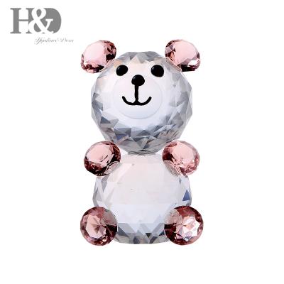 China China H&D Pretty Animated Christmas Crystal Gift Figurine Bear Crystal Bear for sale