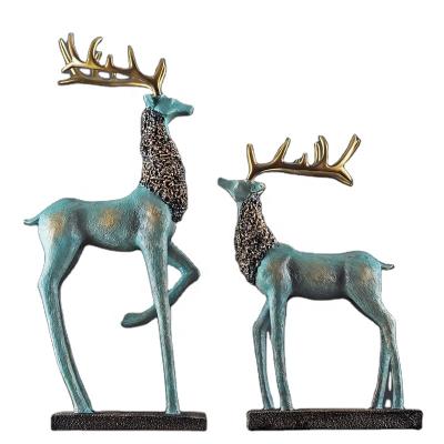 China European Creative Home Accessories China Decoration Classic Luxury Noble Elk Pairs Large And Small For Office Crafts Gifts for sale