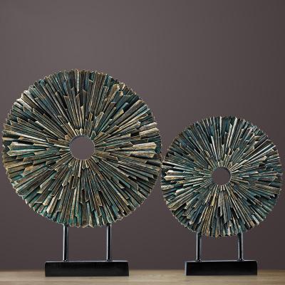 China China European creative circular resin crafts screen decoration for living room study decoration hotel decoration for sale