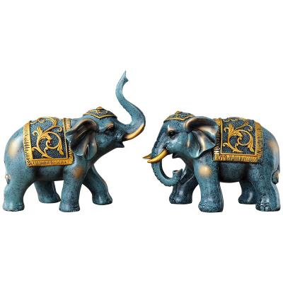 China Creative china resin elephant decoration pieces fengshui elephant for living room porch wine cabinet handwork home decoration for sale