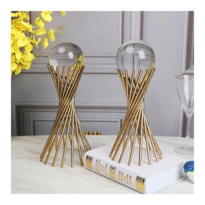 China European Small Size Metal Home Office Decorations Traditional Modern Creative Crystal Ball Ornaments For Home Study Model Room for sale