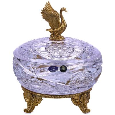 China Creative European Art Decor Home Accessories Ornaments Home Accessories Snack Melon Fruit Star Anise Crystal Jewelry Box for sale