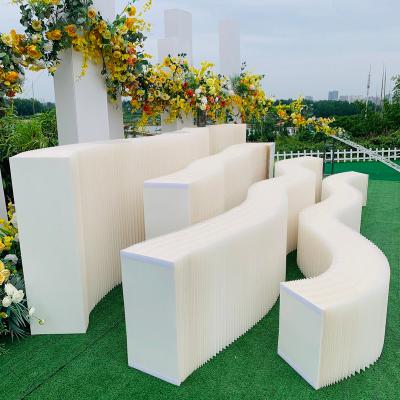 China DG009 Ins Style Folding Storage Decoration Supplies Free Fold Paper Cake Flower Dessert Stand For Party Wedding And Event Decoration for sale